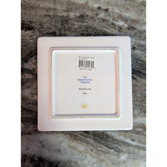 VINTAGE SARAH PETERSON RAINBOW TROUT SERVING TRIVET CARLISLE HARTSTONE SET - Picture 12 of 12